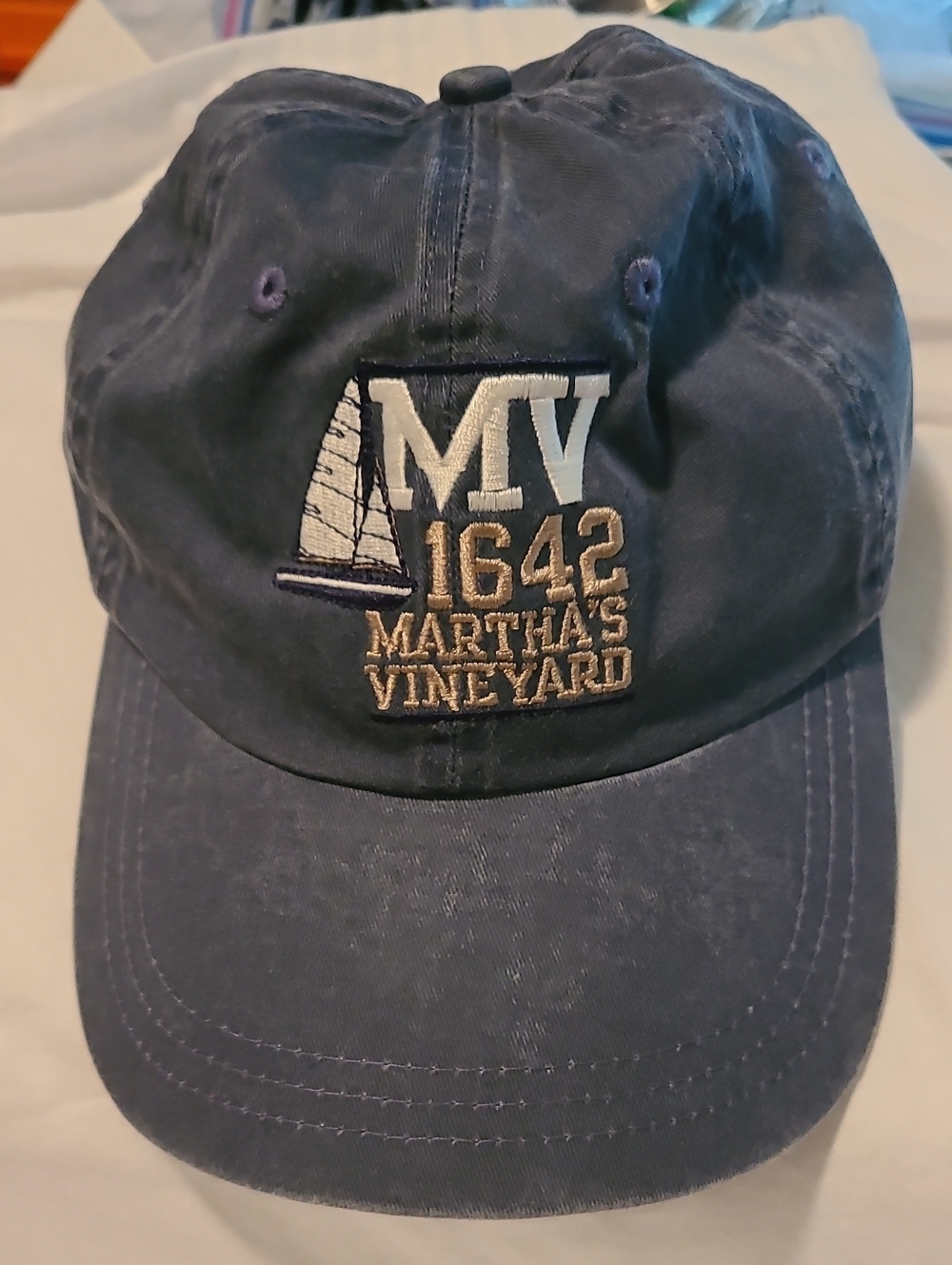 MV Martha's Vineyard 1642 Blue Hat Marthas Ahead Headgear Classic Cut
